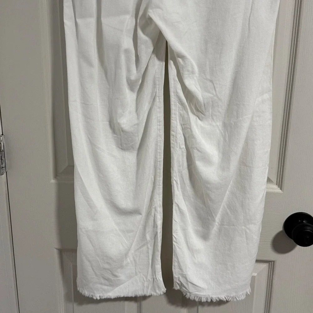 Old Navy Wide Leg Linen Pants Womens Small White Coastal Grandma‎ Elevated Basic - Picture 6 of 13